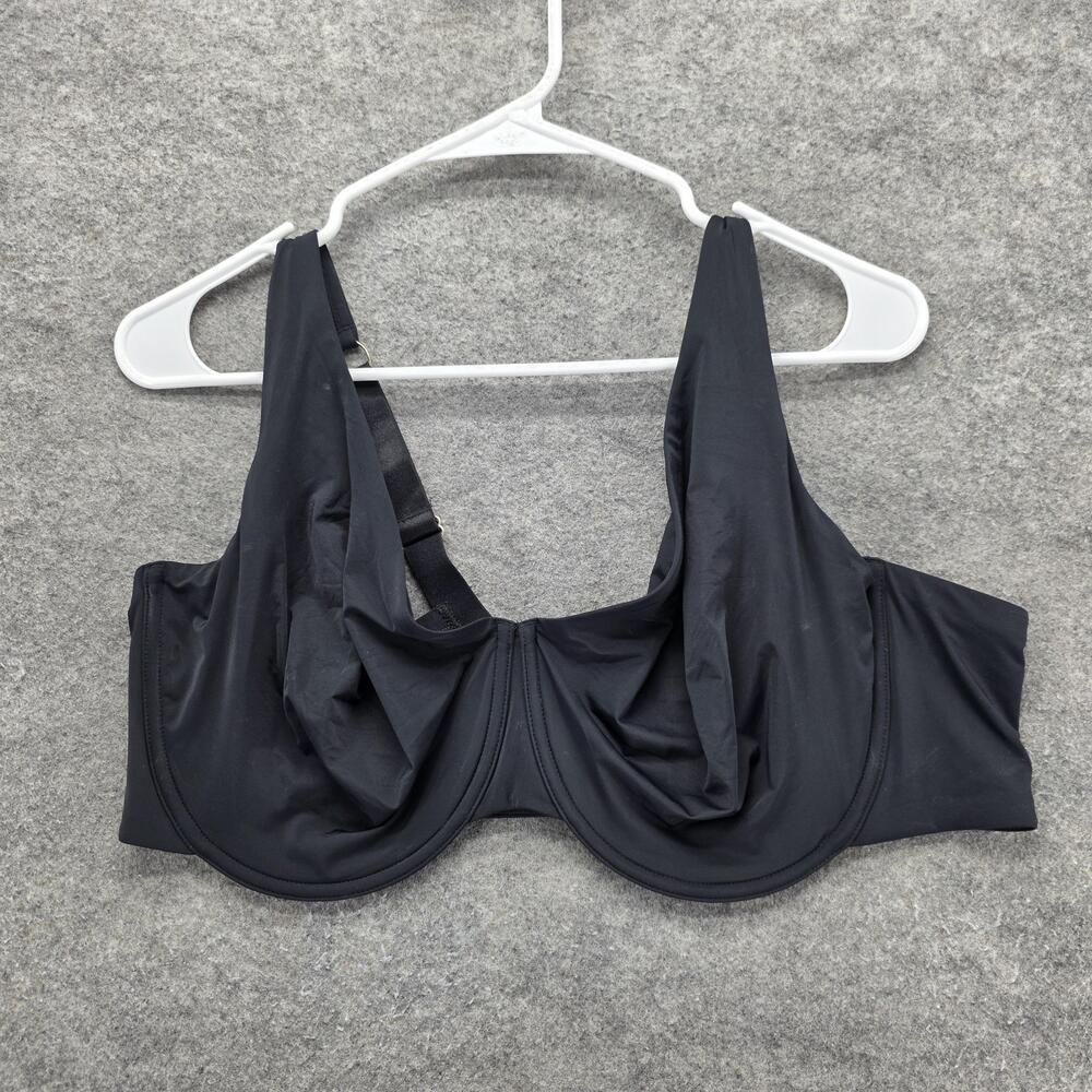 ThirdLove Bra Womens 42F Black T-Shirt Underwire Unlined Wide Strap Microfiber